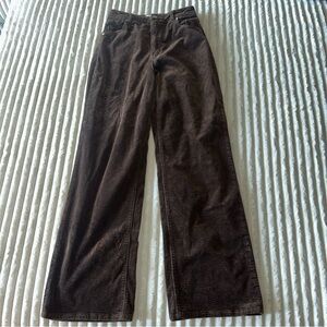 ROLLA'S Women's High Rise Corduroy Jeans in Deep Brown Heidi Loose Straight